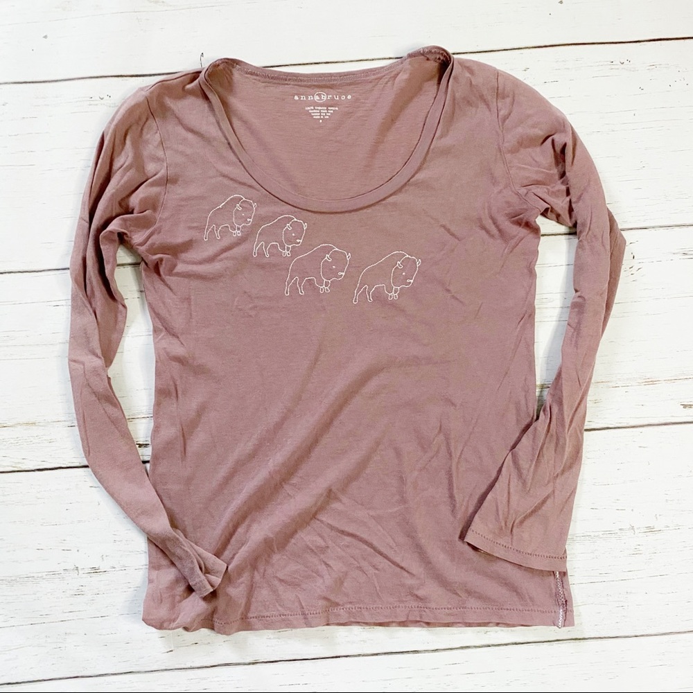 Anna Bruce buffalo embroidered organic cotton top